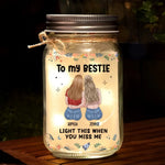 Custom Best Friend Miss You Gifts - Personalized Mason Jar Light