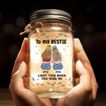 Custom Best Friend Miss You Gifts - Personalized Mason Jar Light