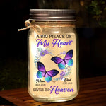 Custom Memorial Butterfly Remembrance Gift - Personalized Mason Jar Light