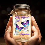 Custom Memorial Butterfly Remembrance Gift - Personalized Mason Jar Light