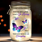 Custom Memorial Butterfly Remembrance Gift - Personalized Mason Jar Light