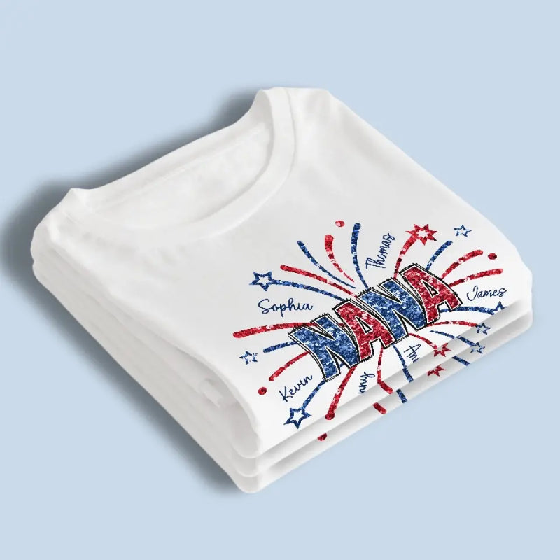 Shine Like Fireworks - Family Personalized Custom Unisex T-shirt, Hoodie, Sweatshirt - 4th Of July, Gift For Mom, Grandma