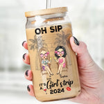 Custom Name Girls Trip Gifts for Friends - Personalized Glass Cup