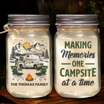 Custom Name Camping Family Gifts - Personalized Mason Jar Light
