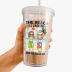 Custom Name Beach Gifts for Women - Personalized Clear Tumbler