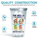 Custom Name Beach Gifts for Women - Personalized Clear Tumbler