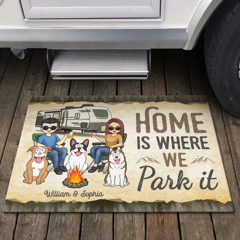 Custom Name RV Camping Gifts for Dog Lovers - Personalized Doormat