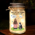 Custom Name Pet Memorial Gifts - Personalized Mason Jar Light