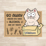 Funny Cat Alcohol Cat Treats Gifts for Cat Lovers - Shaped Doormat