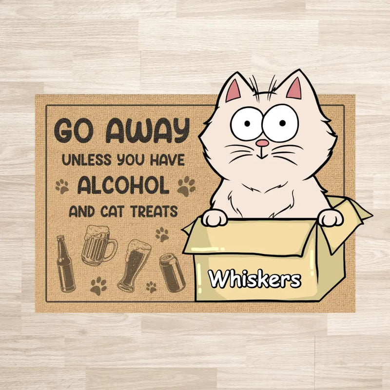 Funny Cat Alcohol Cat Treats Gifts for Cat Lovers - Shaped Doormat
