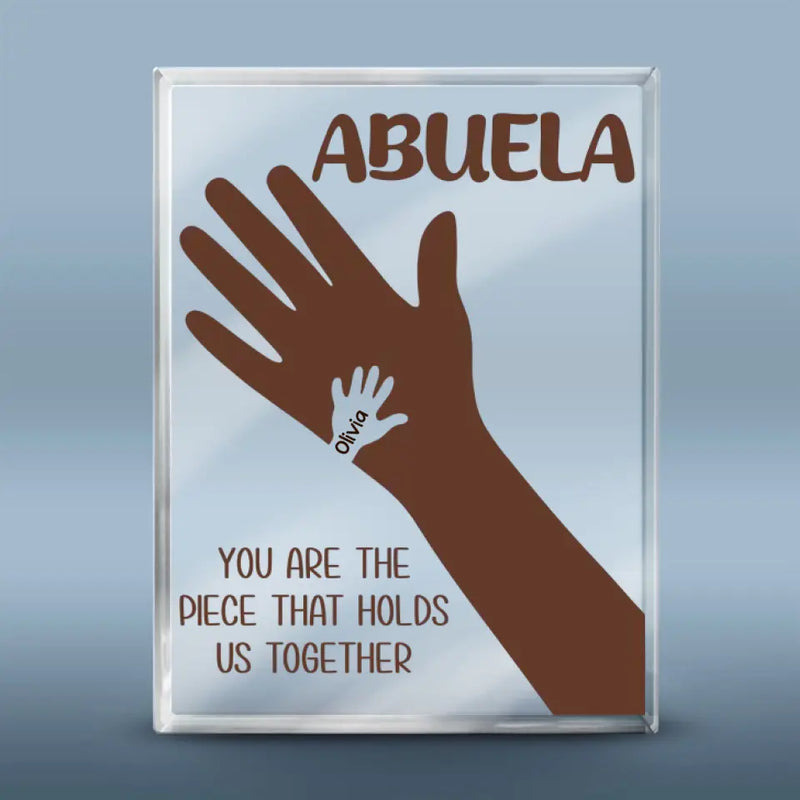 Custom Name Mom Handprint Gifts - Personalized Shaped Acrylic Plaque