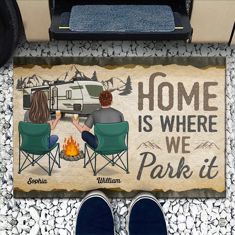 Custom Name RV Camping Gifts for Couples - Personalized Doormat