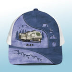 Custom Name RV Camping Gifts for Travelers - Personalized Mesh-Back Baseball Cap