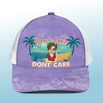 Custom Name Beach Hair Don't Care Gifts for Women - Personalized Mesh-back Baseball Cap
