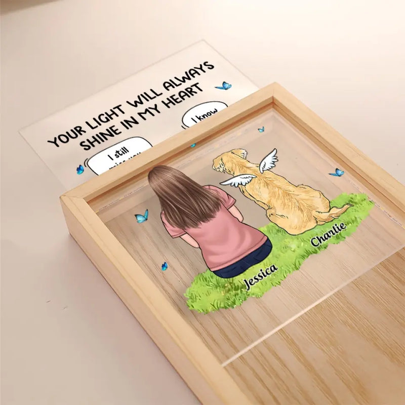 Custom Name Pet Memorial Gifts for Dog Lovers - Personalized Frame Light Box