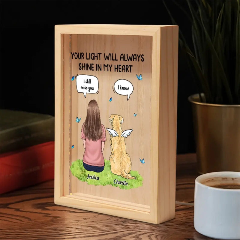 Custom Name Pet Memorial Gifts for Dog Lovers - Personalized Frame Light Box