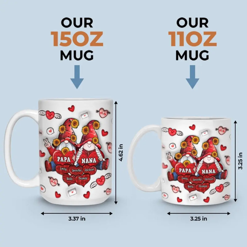 Grandparents Are A Treasure In The Family - Family Personalized Custom 3D Inflated Effect Printed Mug - Gift For Grandma, Grandpa