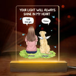 Custom Name Pet Memorial Gifts for Dog Lovers - Personalized Acrylic LED Light