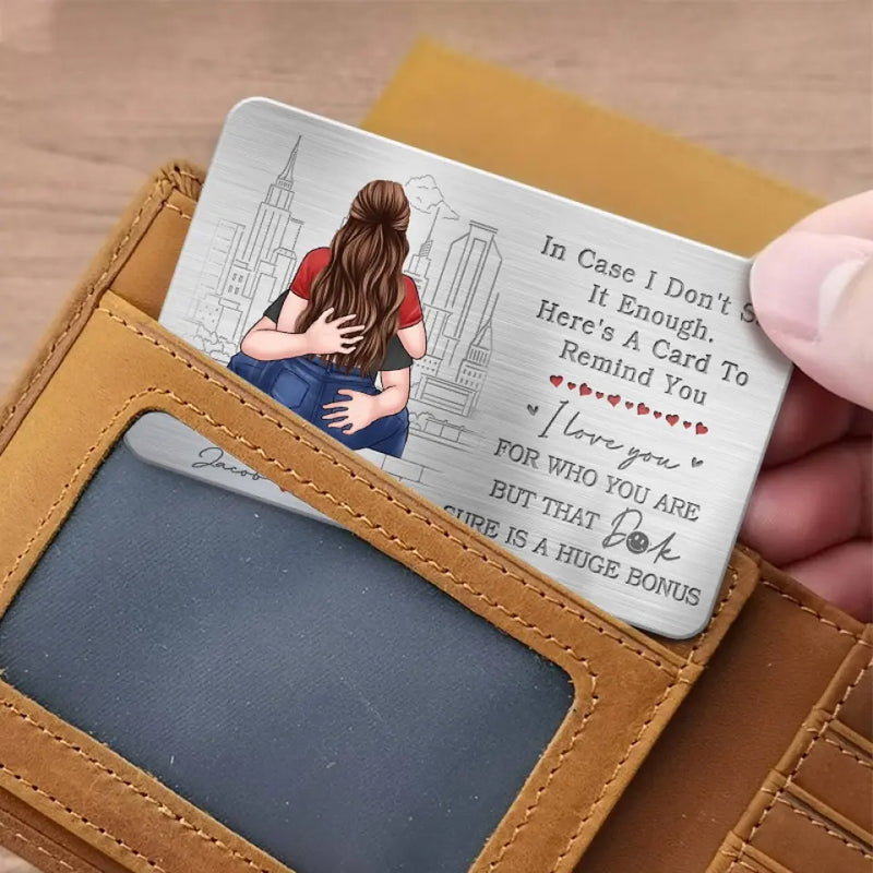 Custom Name Romantic Couple Gifts - Personalized Aluminum Wallet Card