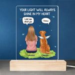 Custom Name Pet Memorial Gifts for Dog Lovers - Personalized Acrylic LED Light
