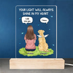 Custom Name Pet Memorial Gifts for Dog Lovers - Personalized Acrylic LED Light