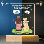 Custom Name Pet Memorial Gifts for Dog Lovers - Personalized Acrylic LED Light