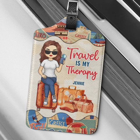 Custom Name Travel Therapy Gifts for Women - Personalized Luggage Tag