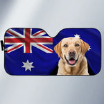 Canadian Flag Golden Retriever Patriotic Car Decor - Auto Sunshade