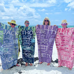Custom Name Handwritten Typography Design - Personalized Beach Towel