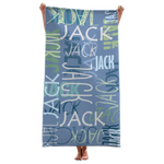 Custom Name Handwritten Typography Design - Personalized Beach Towel