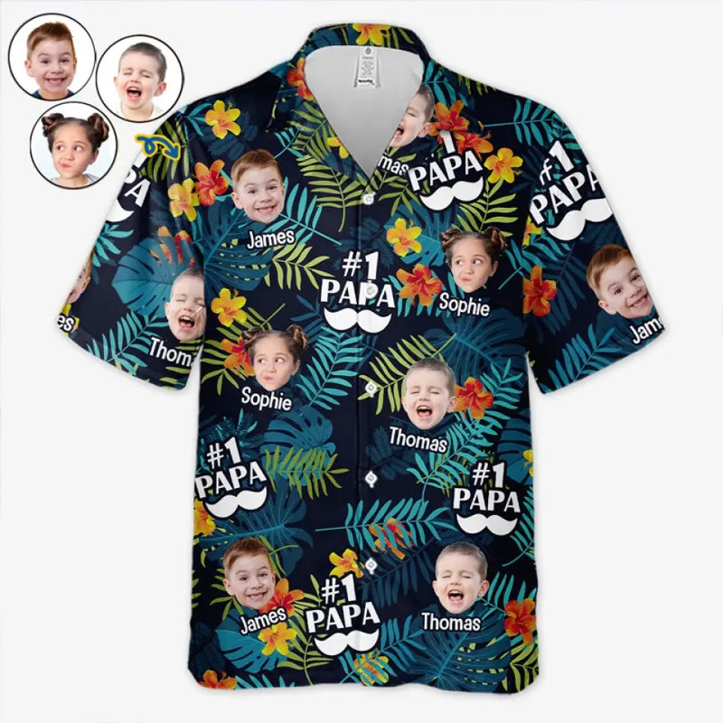 Custom Photo Gifts for Dad - Personalized Hawaiian Shirt
