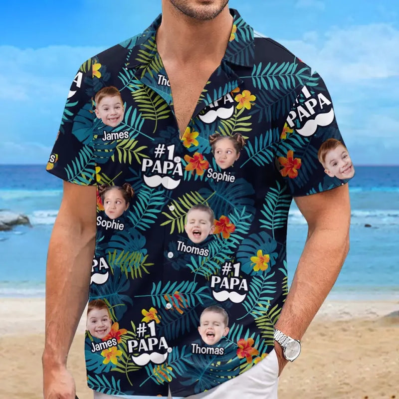 Custom Photo Gifts for Dad - Personalized Hawaiian Shirt