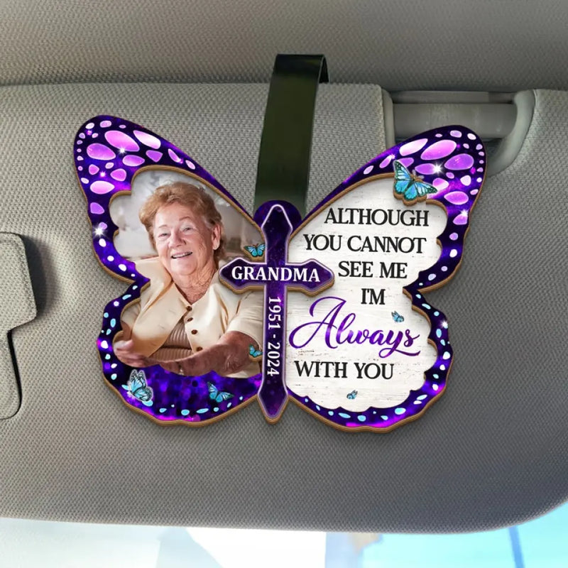 Custom Photo Grandma Memorial Gifts - Personalized Car Visor Clip
