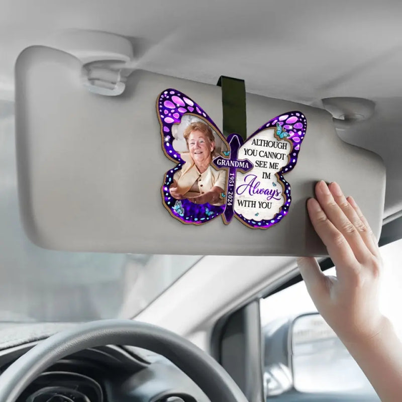 Custom Photo Grandma Memorial Gifts - Personalized Car Visor Clip