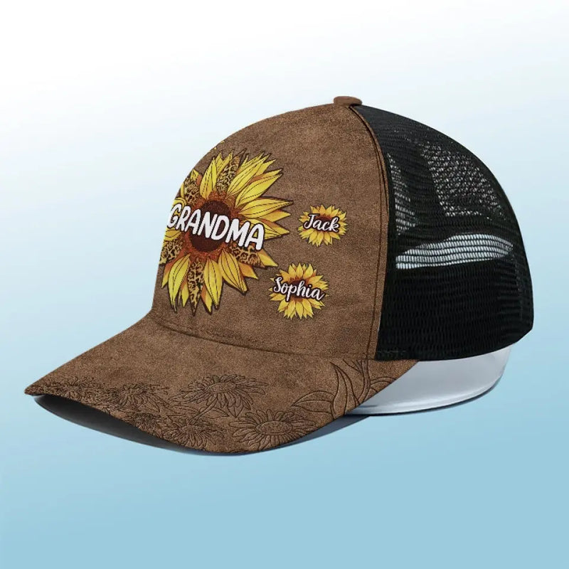 Grandmas Are Moms With Lots Of Frosting - Family Personalized Custom Mesh-back Baseball Cap, Baseball Trucker Cap - Gift For Mom, Grandma