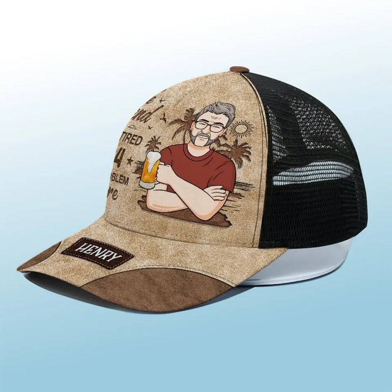 Custom Name Retirement Gifts for Men - Personalized Mesh-back Baseball Cap