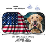 American Flag Labrador Dog Car Decor - Auto Sunshade