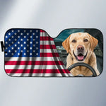 American Flag Labrador Dog Car Decor - Auto Sunshade