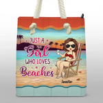 Custom Name Beach Lover Gifts for Women - Personalized Beach Bag
