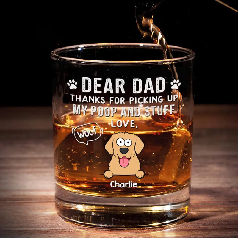 Custom Name Dog Dad Gifts - Personalized Whiskey Glass