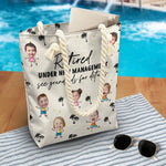 Custom Photo Retired Under New Management Gifts for Grandparents - Personalized Beach Bag