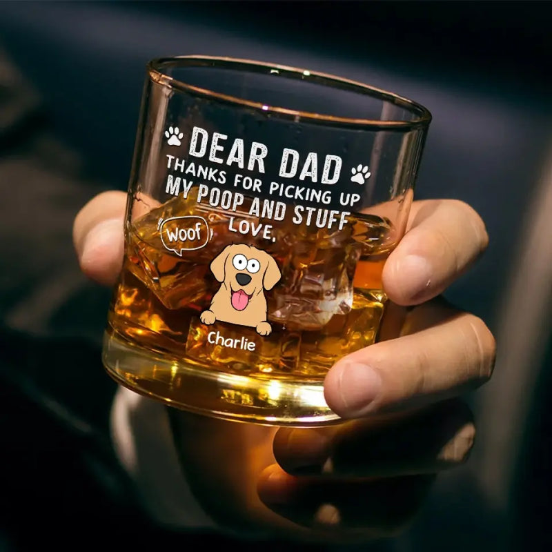 Custom Name Dog Dad Gifts - Personalized Whiskey Glass