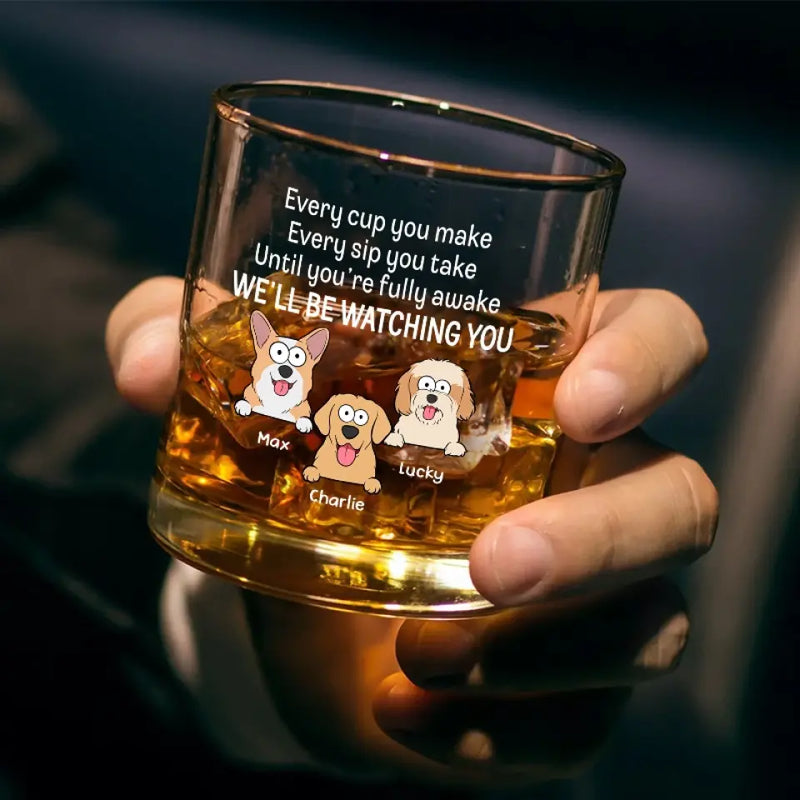 Custom Name Funny Dog Lover Gifts - Personalized Whiskey Glass