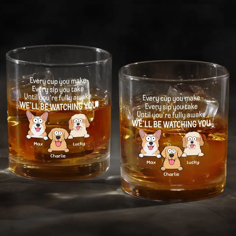 Custom Name Funny Dog Lover Gifts - Personalized Whiskey Glass