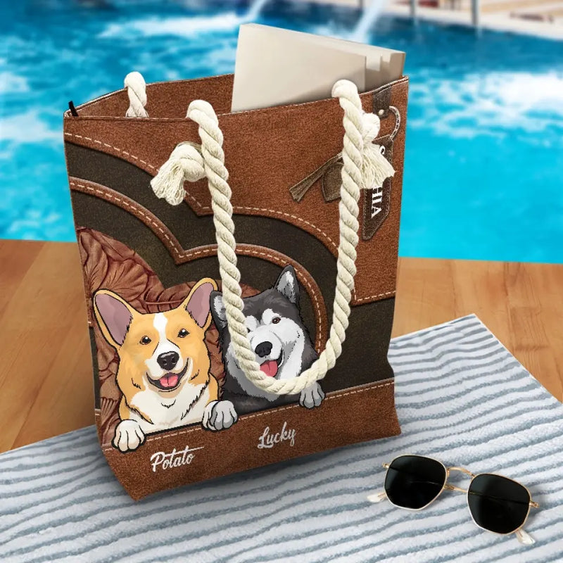 Custom Dog Name Gifts for Dog Lovers - Personalized Beach Bag