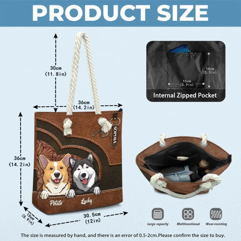 Custom Dog Name Gifts for Dog Lovers - Personalized Beach Bag