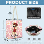 Custom Name Retro Pin-Up Beach Gifts for Women - Personalized Beach Bag