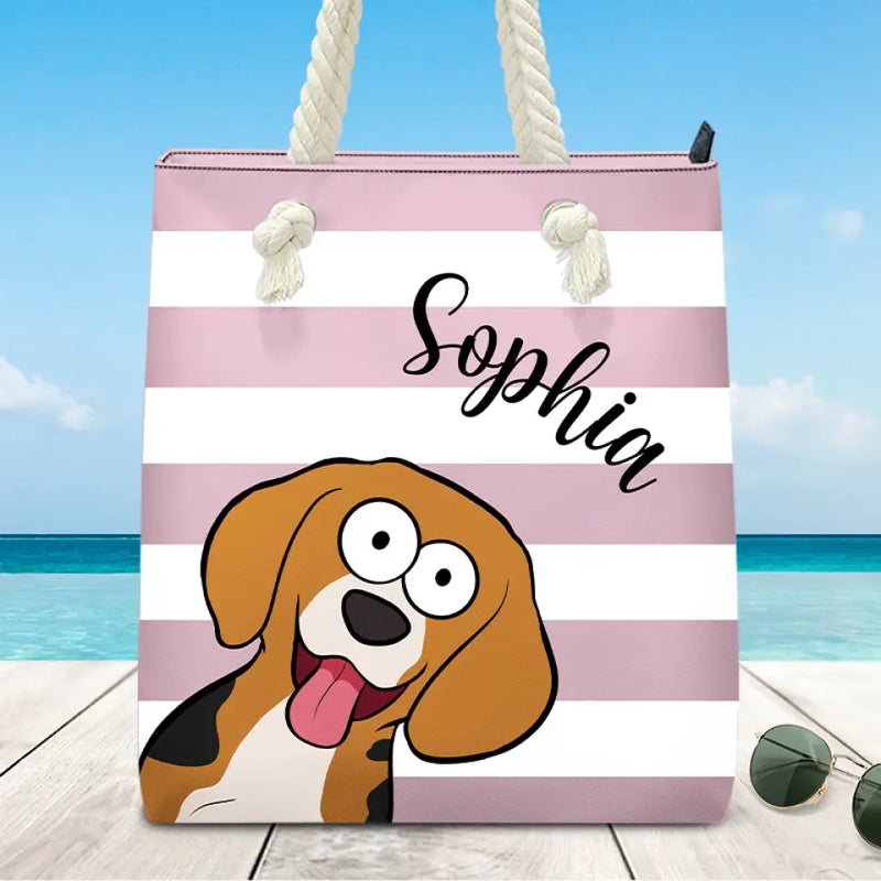 Custom Name Dog Beach Gifts - Personalized Beach Bag