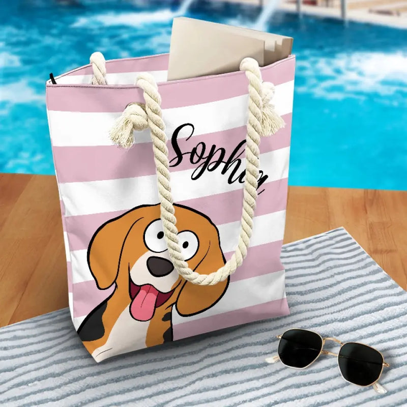 Custom Name Dog Beach Gifts - Personalized Beach Bag