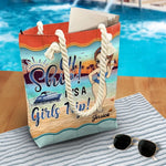 Custom Name Girls Trip Beach Gifts for Women - Personalized Beach Bag